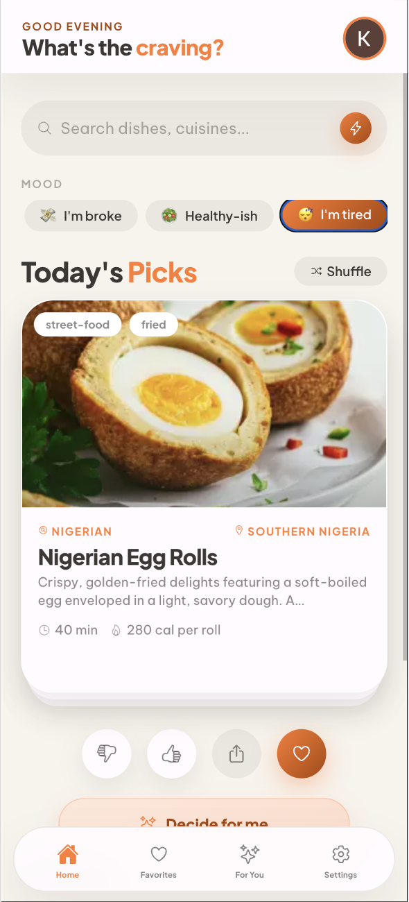 ChopPicker app screenshot in light mode